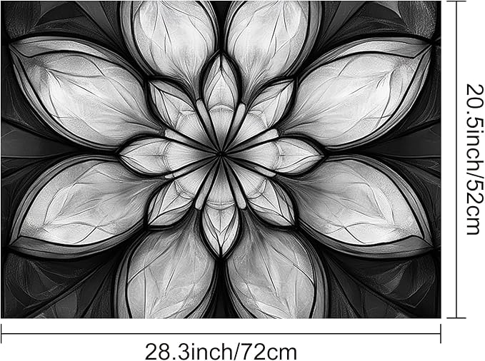 HOMETITUTE Stove Top Cover 28x20 Black White Floral Heat Resistant Mat