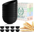 Cereal Bowl Set, Wheat Straw Bowls for Kitchen, Unbreakable Lightweight Bowl Set of 8, Microwave and Dishwasher Safe Bowls, Reusable Bowl for Serving, Cereal, Snack,Fruit(Black, 26 OZ)