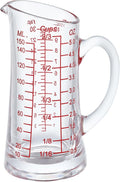 Ackers Glass Measuring Cup 5 Oz/150ml Shot Glass Measuring Cup with V-Spout,Insulated handle