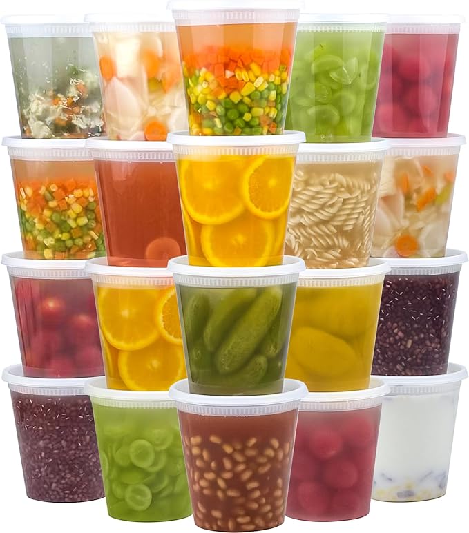 Dealusy 50 Set 32 oz Deli Containers with Lids | Leak-Proof BPA Free Plastic Take Out Bowls, Food Storage Containers for Takeout, Freezer, Microwave & Dishwasher Safe