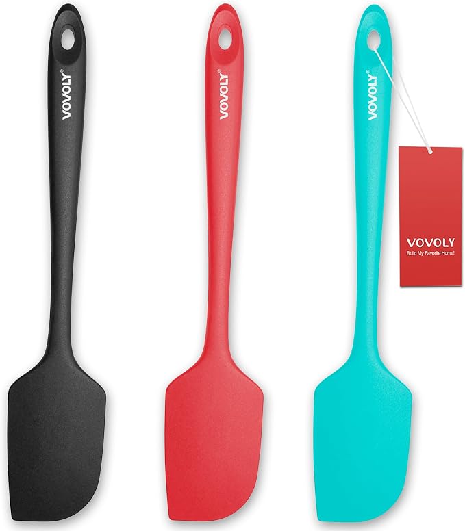 3 Pack Large Silicone Spatula for Kitchen,600°F Heat resistant Rubber Spatulas for Baking,Cooking, Scraping,and Mixing,Non Stick Kitchen Utensils, BPA Free, 11.2 IN, Multicolors