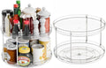 2 Tier Lazy Susan Turntable for Cabinet,Countertop,Pantry,12"W Spinning Seasoning Organizer,Double Rotating Kitchen Spice Rack Organizer and Condiments,Medicine,Vitamin Bottle Organizer Carousels,2Pc