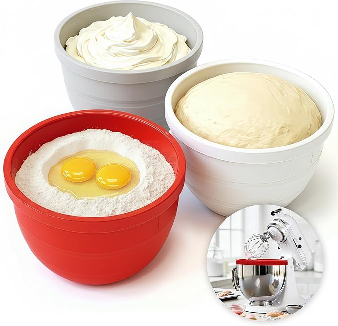 Foldable Silicone Bowl Insert for 5Qt KitchenAid Mixer - Collapsible, Non-Stick Liner Mats for Easy Storage, Baking & Mixing, Heat Resistant & Dishwasher Safe