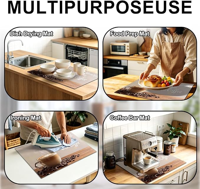 Good Morning Coffee Latte Stove Top Cover 28.35x20.47in Kitchen | Good morning coffee latte stove top cover 28.35x20.47 in; cozy kitchen cooktop mat dishwasher safe machine washable