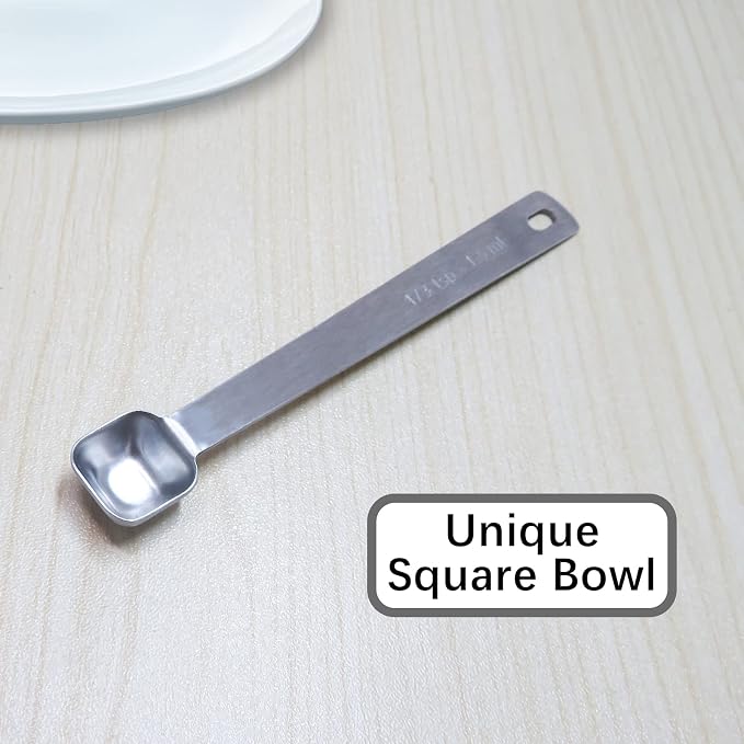 2PCS 1/3tsp(1.5ml) Tiny Measuring Spoon, Small Teaspoon for Tiny Amounts | High Precision, Food-Grade Stainless Steel, ‌Rust-Free, Dishwasher-Safe, Easy-Read Markings, Multi-Purpose, Sturdy & Durable