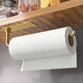 Paper Towel Holder Under Cabinet, Self-Adhesive or Drilling, Gold | Kitchen Roll Dispenser | Under-Cabinet or Wall-Mounted | Upgraded Aluminum | Lighter Yet Stronger Than Stainless Steel