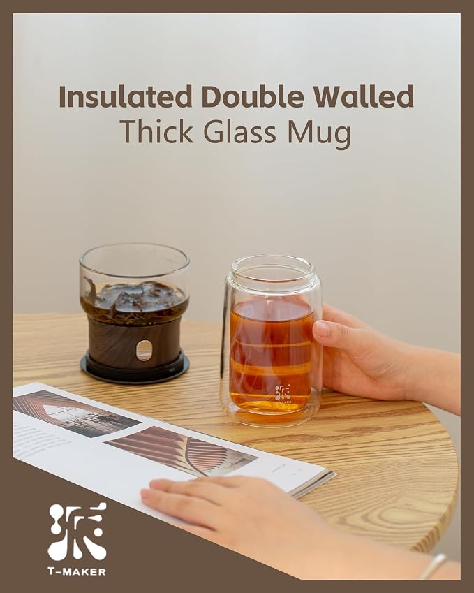 ZENS Glass Infuser Teapot, One Touch Tea Maker for Loose Leaf Tea | Modern Magic Tea Diffusers with 9oz Insulated Mug, Portable Tea Infuser Pot for Herbal Tea Lovers Gifts