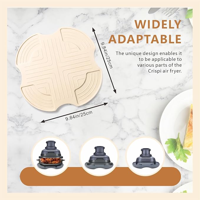 Silicone Heat Resistant mat for Ninja Crispi Air Fryer,Heat-Insulating Accessories Compatible with Ninja crispi FN101 containers,Kitchen Air Fryer Trivet (Stone)
