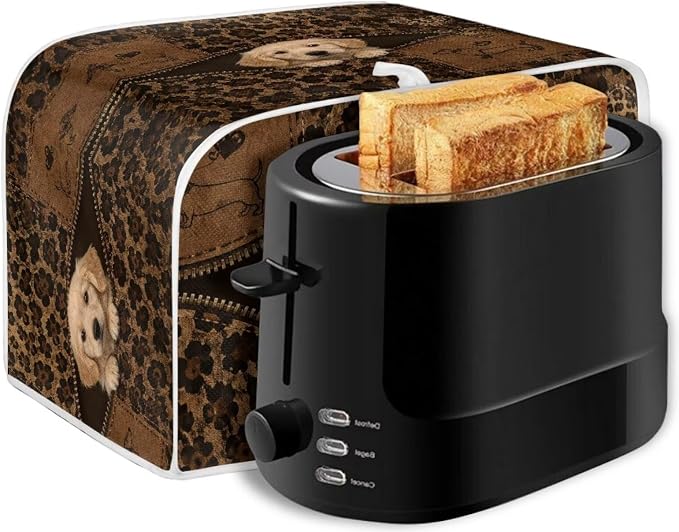 Golden Retriever Print 2 Slice Toaster Cover Anti Fingerprint Toaster Oven Dust Cover Leopard Print Small Kitchen Appliance Dust Covers, Kitchen Decorations