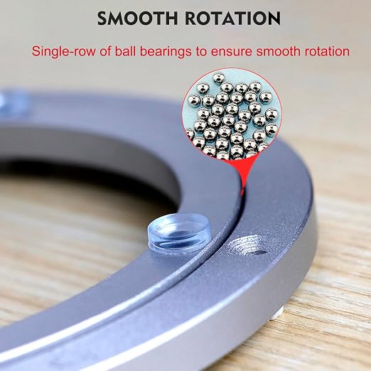 Aluminium Alloy Turntable Bearing, Heavy Duty Swivel Turntable Lazy Susan Rotating Bearing Turntable Round Dining Table Smooth Swivel Plate Hardware (250mm - 10inch)
