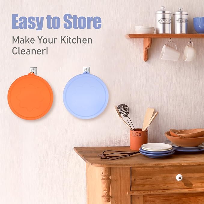 LUVCOSY 1 Cup 2 Cup 4 Cup 7 Cup Round Silicone Replacement Lids for Pyrex 7202-PC, 7200-PC, 7201-PC, 7402-PC Glass Bowls, 8 Pack Storage Cover, Microwave & Dishwasher & Freezer Safe