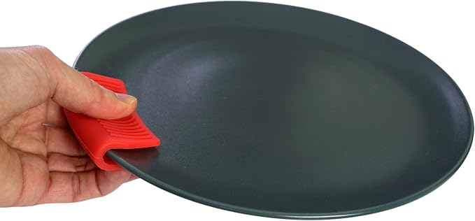 Silicone Hot Handle Holder (2-Pack) for Cast Iron Woks, Pots, Dutch Ovens, Small Skillets, Assist Handle, Oven Trays, Plates - Potholders - Red