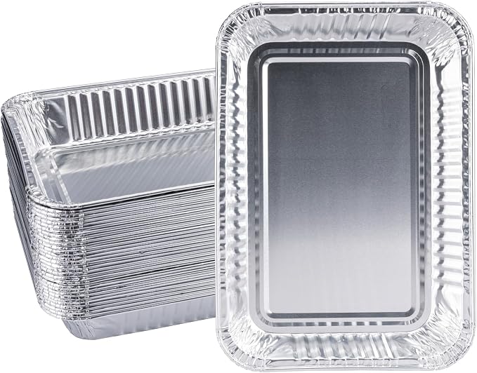 Grill Drip Pans for Weber 6415, Grease Tray Liners, 30 Pack | Disposable aluminum foil liners, 8.5 x 6 x 1.34 in; fits select Weber Q, Spirit, Genesis, Genesis II and Traveler grills.