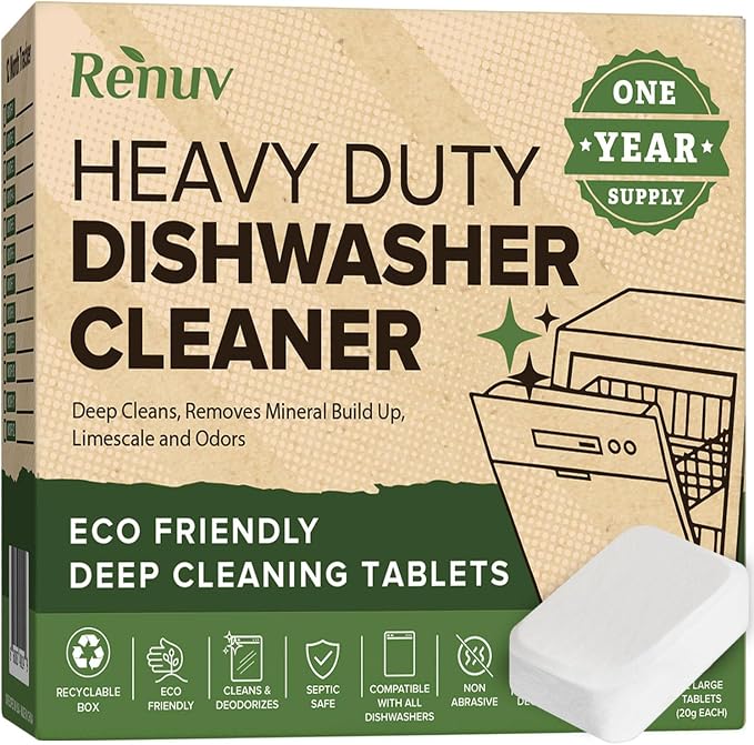 Renuv® Washing Machine Cleaner + Dishwasher Cleaner Bundle | Heavy Duty Appliance, Deep Cleaning, Descaling, Deodorizing
