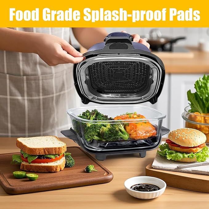 Palksky Air Fryer Mat & Splatter Shield Compatible with Ninja Crispi Airfryers, Silicone Trivets & Splatter Guard for Portable Glass Cooking System, Dark Gray & Black
