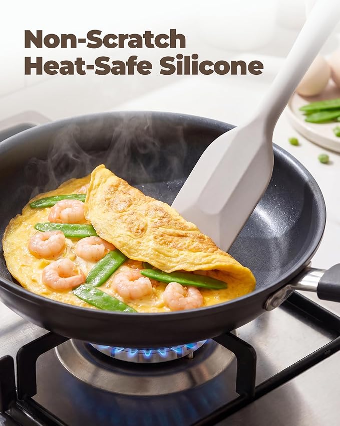 Bake Choice 2 Pieces Silicone Spatula Set, Premium Steel Core | Heat Resistant Up to 600℉, Food Grade BPA Free Rubber Spatula Set, Cooking & Mixing, Non-Scratch for Non-Stick Cookware