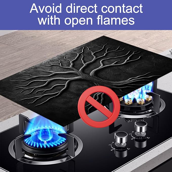 HOMETITUTE Stove Top Cover 28x20 Tree of Life Design Heat Resistant Mat