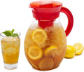 Primula The Big Iced Tea Maker Tritan Plastic Infusion Beverage Pitcher with Leak Proof, Airtight Lid, Fine Mesh Resuable Filter, Manufactured without PFOA, Dishwasher Safe, 1-Gallon, Red