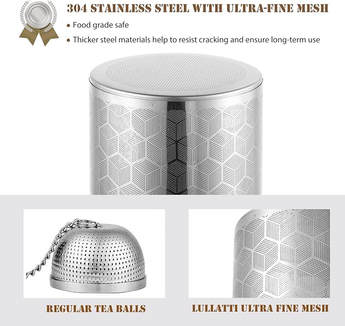 Extra Large Tea Ball Infuser for Pitcher(2 Pack), 18/8 Stainless Steel Tea Steeper, Extra Fine Mesh Tea Strainer Perfect for Brewing Herbs, Iced Tea, Coffee, Cooking Soup | For loose tea, large tea ball, fine mesh traps sediment, multi-use for drinks &...