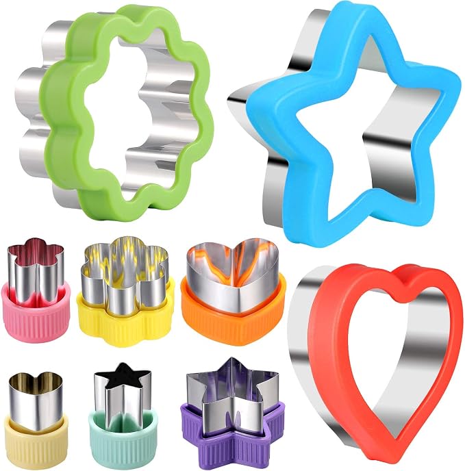 laxizar 9 pcs Cookie Cutters Fruit Cutter Mini Vegetable Cookie Stamps Mold