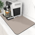 Coffee Mat Super Absorbent Dish Drying Mat Coffee Bar Mat 12"x 19", Khaki | Match with Coffee Machine Accessories Large Drying Mats for Kitchen Counter