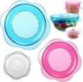 3PCS Silicone Stretch Lids for Food Storage, Reusable Elastic Silicone Lids for Bowls, Cups, Jars Cover, Microwave & Freezer Safe