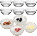 3in 2.5oz Small Clear Glass Ramekins Custard Bowls, 10 Pack Mini Glass Dipping Sauce Cups Pinch Bowl, Little Kitchen Condiment Ingredient Prep Salad Dishes, Dishwasher Microwave Freezer Safe