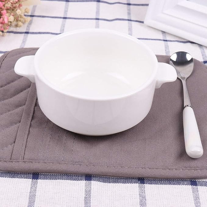 Anyi Pot Holders for Kitchen Heat Resistant, Cotton Hot Pads for Counter Table, Grey Kitchen Pot Holders with Pocket Pack of 3