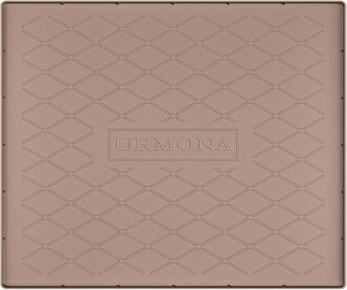 URMONA 25" x 19" Waterproof Silicone Mat in Multiple Sizes & Colors, Under Sink Mat for Kitchen & Bathroom, Pet Food Pad for Dogs & Cats, Kitchen Cabinet Liner, Multi-Purpose for Storage(Khaki)