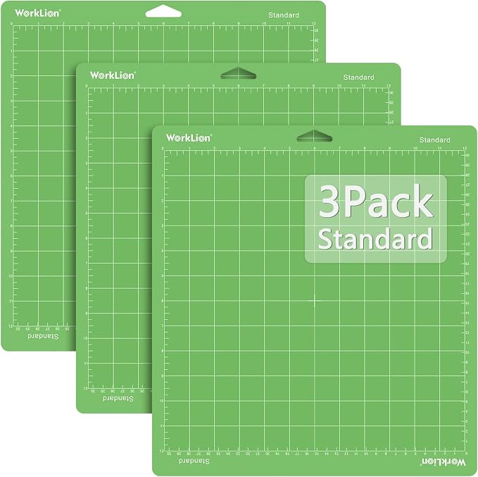 12x12 Standard Cutting Mat（3Pack) Compatible With Explore One/Air/Air 2/Maker Standard Adhesive Sticky Green Quilting Cricket Replacement Vinyl Cutting Mat