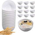 12 Pcs Unbreakable Cereal Bowls Set, 26 Oz Wheat Straw Bowls Set, Microwave & Dishwasher Safe Bowls for Kitchen, Reusable Plastic Bowls for Soup, BPA Free, White (NON-CERAMIC‌)