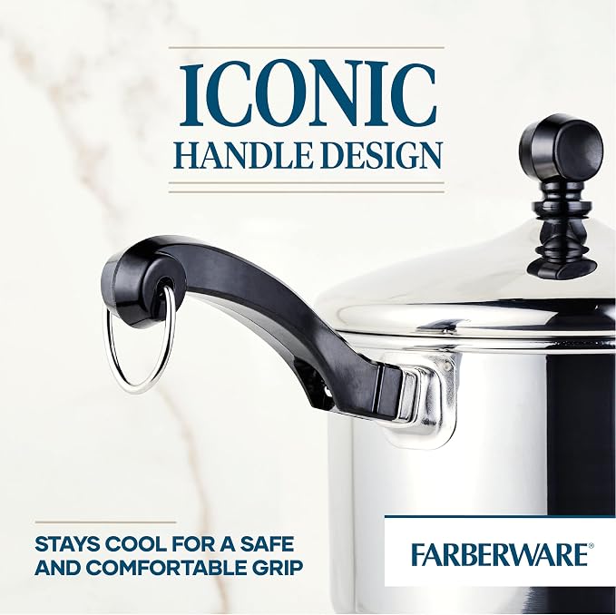 Farberware Classic Stainless Steel 2-Quart Mirror Satin Covered Saucepan,Silver,(Pack of 3)