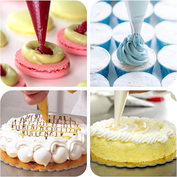 VolksRose 100Pcs Disposable Piping Bags, 12inch Anti Burst and Non-Slip Pastry Bags, Thicken Cake Decorating Bags Icing Piping Bags for Cake Cupcakes Cookies Frosting, White