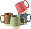 Hasense Coffee Mugs Set of 4, 15 oz Large Porcelain Mugs with Handle for Women Men, Colorful Christmas Coffee Cups for Latte, Tea, Cappuccino, Microwave & Dishwasher Safe