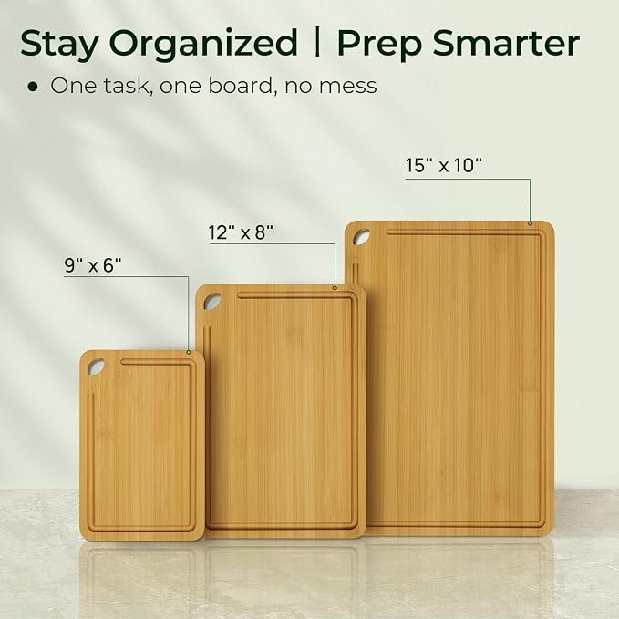 Keechee Bamboo Cutting Board, Cutting Board for Kitchen with Handles | Non Toxic, Resisted-Cracking&Curling, Deep Juice Groove, Side Handles,Cross-Laminated Structure, Knife-Friendly, Gifts Ready