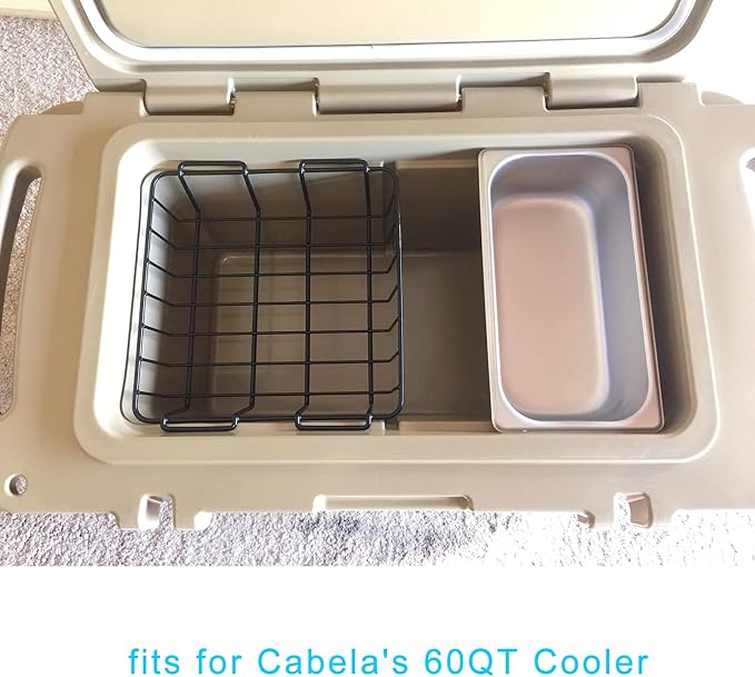 Cooler Basket for YETI Tundra 50 or 65,Inside Dry-Goods Basket Compatible with Cabela's 60QT, Igloo BMX 52QT, Ozark Trail 52QT,Pelican Elite (45 & 70) etc,Stainless Steel Wire Cooler Rack