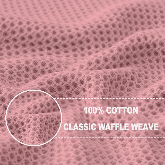 Homaxy 100% Cotton Waffle Weave Kitchen Dish Towels 6-Pack, Dried Rose | 13 x 28 Inches, Ultra Soft Absorbent Dish Towels, Quick Drying Cleaning Towels