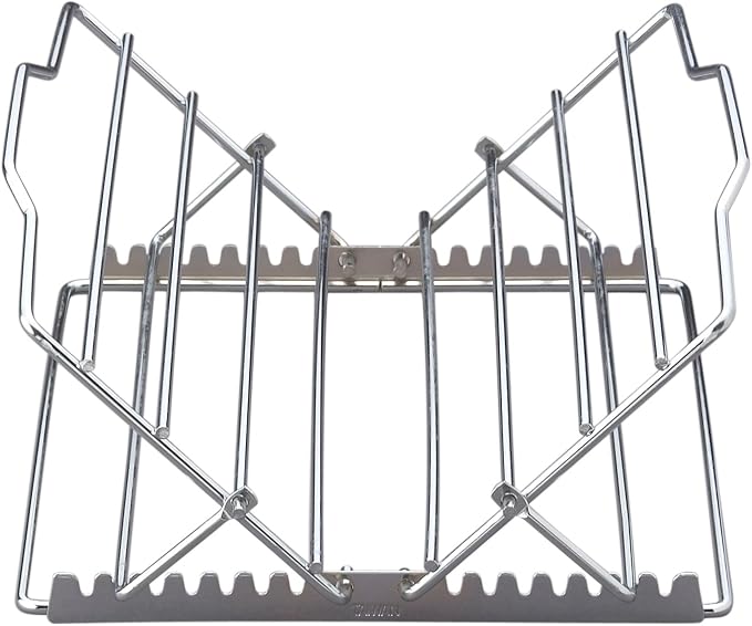 HIC Kitchen Roasting Adjustable Baking Rack, Chrome-Plated Steel, Adjusts to 7 Different Positions, 11.5 x 10.5 x 0.5-Inches