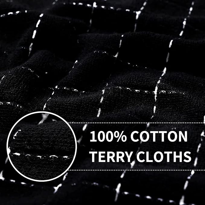 Homaxy 100% Cotton Terry Kitchen Towels, 4 Pack, Multiple Color | Ultra Soft and Absorbent Dish Towels for Kitchen, Suitable for Drying and Washing Dishes