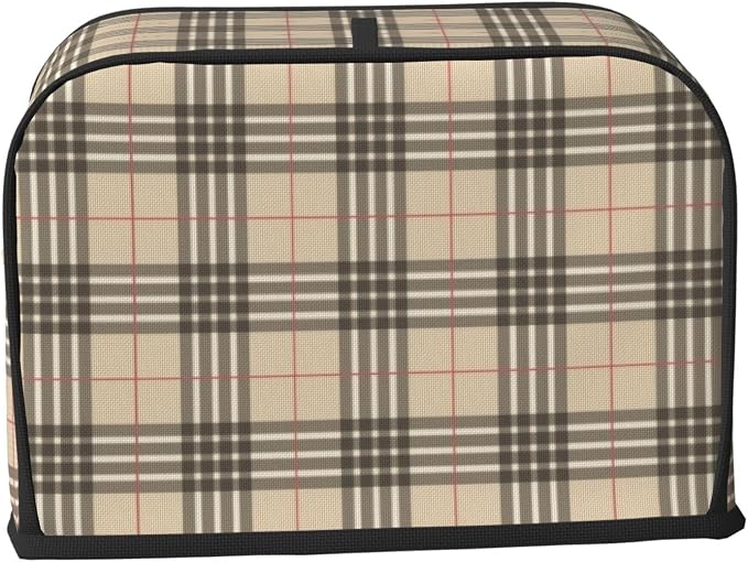 Toaster Cover 2 Slice with Plaid Pattern Dustproof Bread Maker Cover Fingerprint Bakeware Protection Wide Slot Toaster Bag Reusable Kitchen Small Appliance Cover