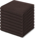 Homaxy 100% Cotton Waffle Weave Kitchen Dish Cloths 8-Pack, Dark Brown | 12 x 12 Inches, Ultra Soft Absorbent Dish Towels, Quick Drying Dish Rags with Hanging Loop