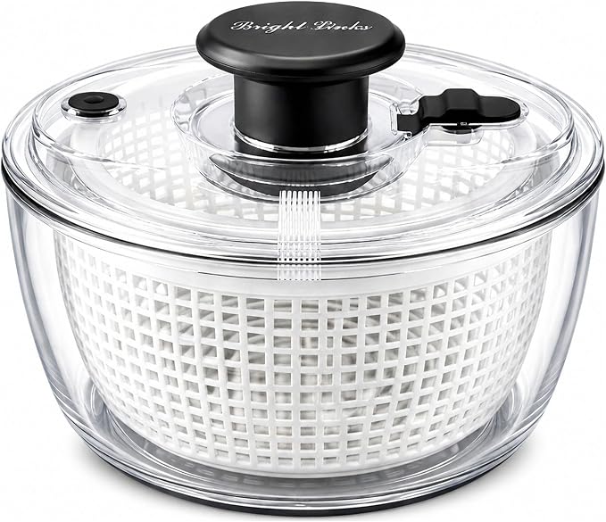 Good Grips Salad Spinner 6.3 Qt – Large Lettuce Spinner & Salad Cleaner with Bowl & Lid, Fruit Washer, Vegetable Cleaner, Strainer Bowl, Fast Drying Multipurpose Kitchen Tool