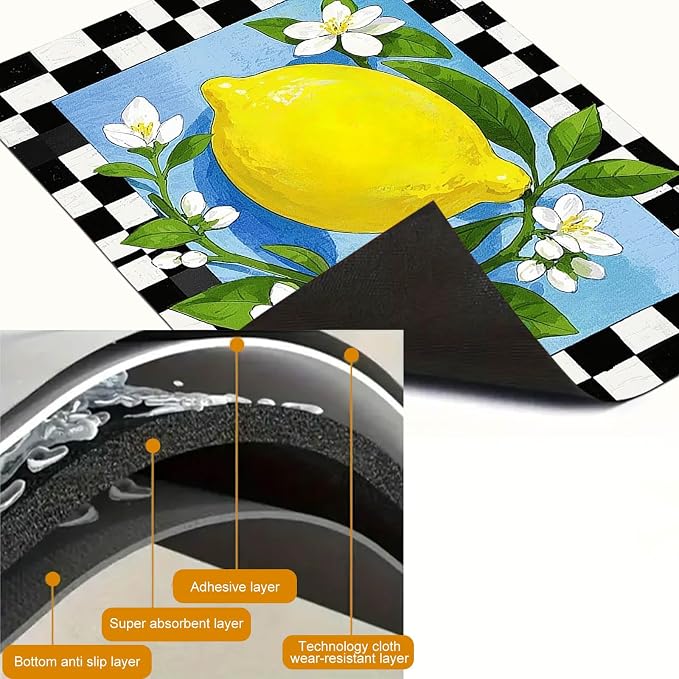 HOMETITUTE Lemon Blossom Stove Top Cover 28x20 Diatomite Mat