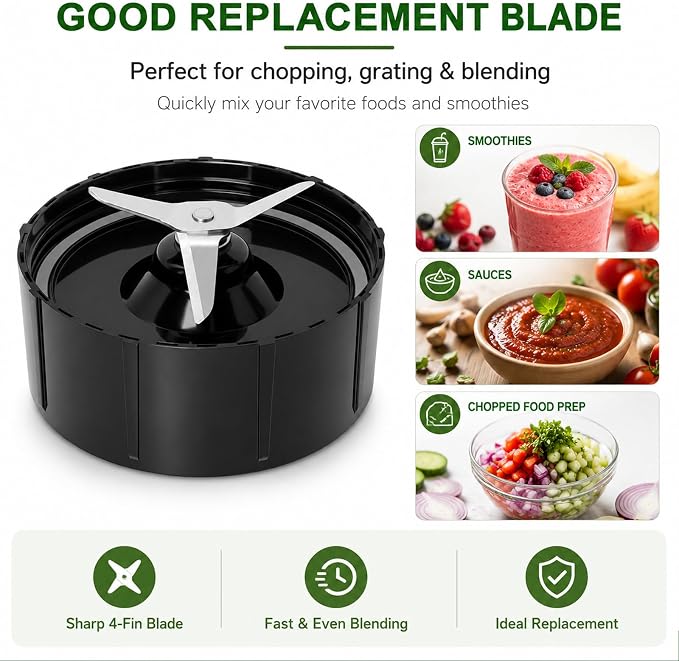 Replacement Part Compatible with Magic Bullet Mini Blender,Spare Cross Blade Compatible with Magic Bullet Mini Juicer, Mixer and Food Processor