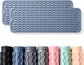 2 Pack Caketime Silicone Dish Drying Mat for Kitchen Counter Heat Resistant Multiple Usage Bathroom Countertop Uner Sink Area Faucet Drainer Organizer Must Haves 2026 Necessities 17inchx6inch Blue