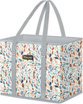 BALEINE 1PK Reusable Grocery Bags, Heavy Duty Shopping Tote Bag | 12'' Long Handles, Reinforced Bottom Keeps Upright, Fold Flat Storage, Water-Resistant Shopping Bag, Multiple Color Options