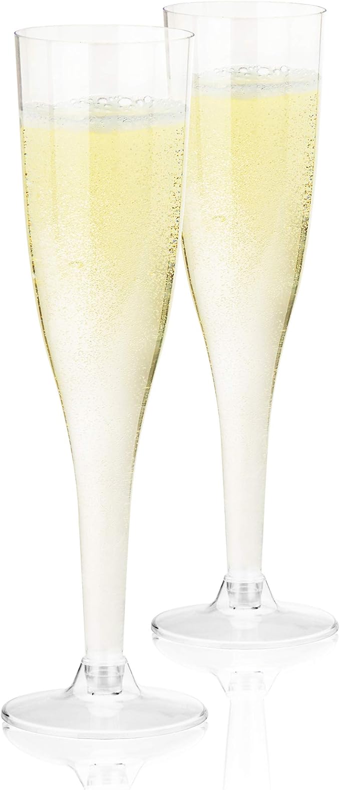 True Party Clear Plastic Champagne Flutes, Toasting Glass for Birthday, Wedding, Engagement, Reusable and Shatterproof Drinking Glasses for Holiday, Picnic, Dinner, Outdoor, Home Bar, 5.5 oz Set of 12