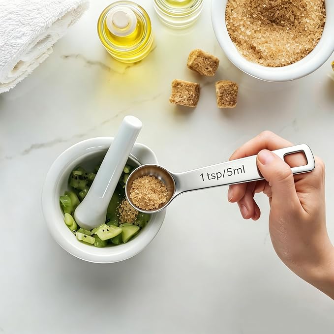 5PCS 1tsp(1/3tbsp, 5 ml) Measuring Spoon Teaspoons Stainless Steel Measure Spoons for Precise Cooking, Baking and Spices Measurement