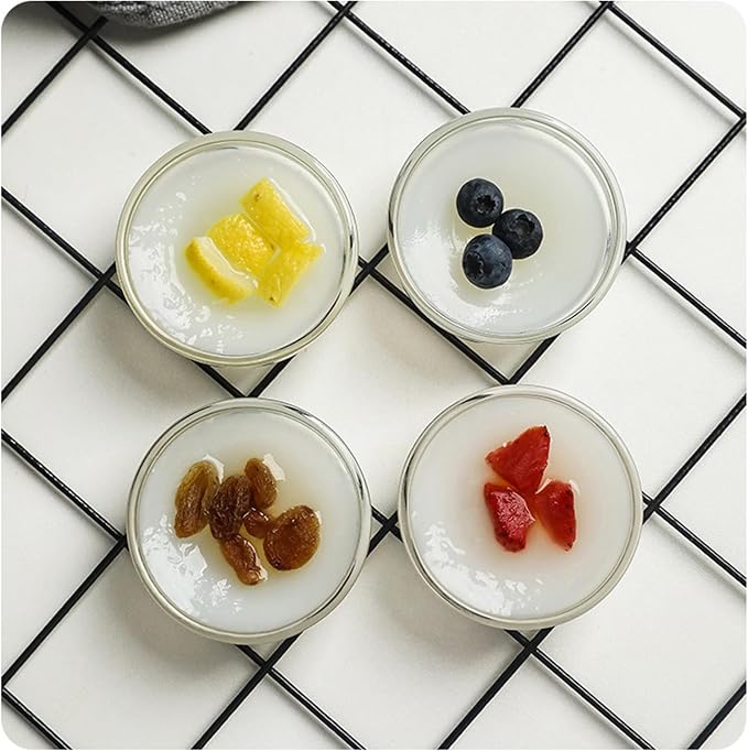 3in 2.5oz Small Clear Glass Ramekins Custard Bowls, 10 Pack Mini Glass Dipping Sauce Cups Pinch Bowl, Little Kitchen Condiment Ingredient Prep Salad Dishes, Dishwasher Microwave Freezer Safe