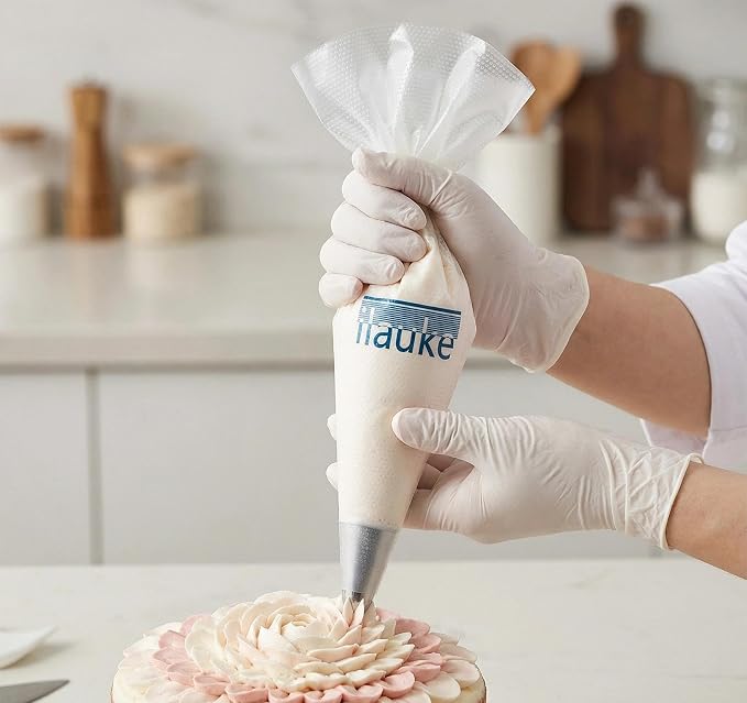 ilauke 13 Inch Disposable Piping Bags, 100 Pcs for Cake Baking Decorating | anti-burst thick material, non-slip, fits all tips, for home baking commercial kitchen DIY cupcake cookie dessert